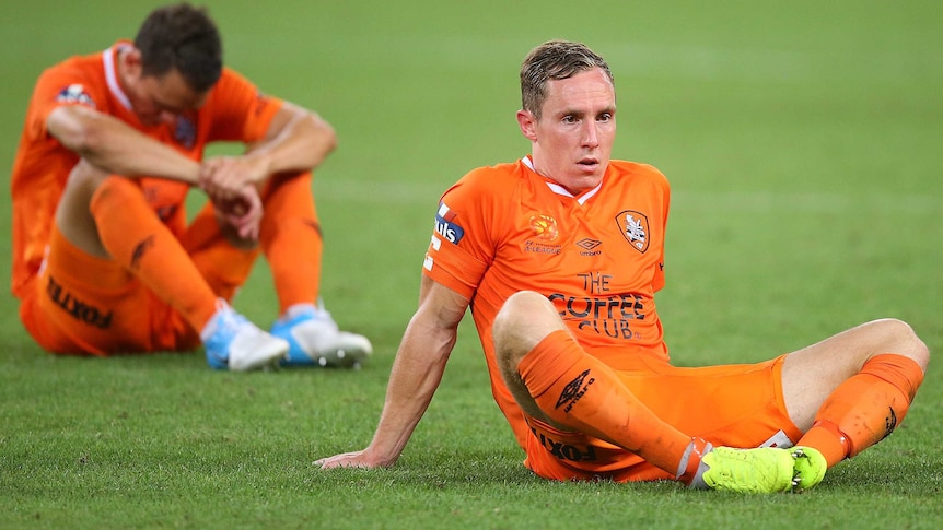 Matt Smith dejected after loss to Melbourne City