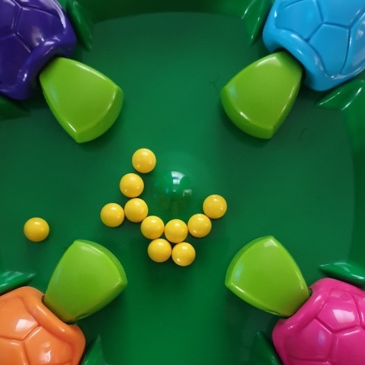 The plastic Hungry Hungry Hippos game.
