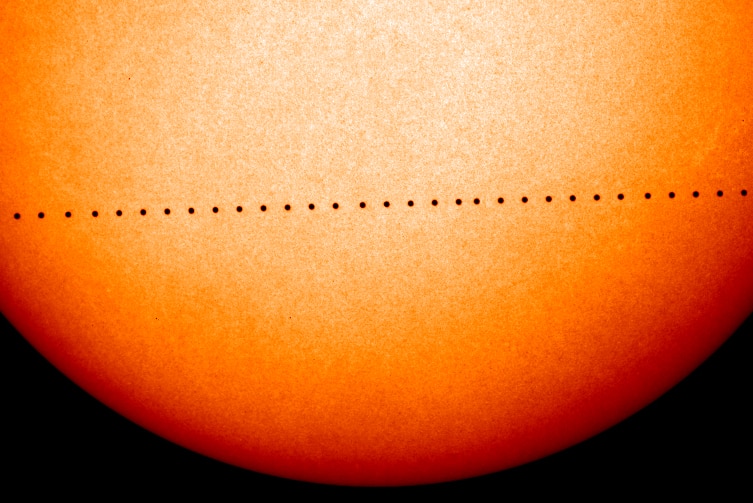 Mercury transits the sun