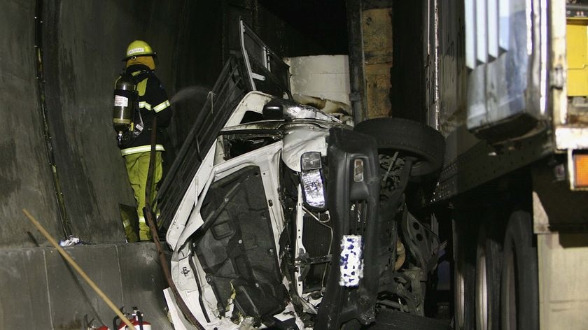 Tunnel smash: Three men were killed, including Olympic cyclist Damien McDonald.