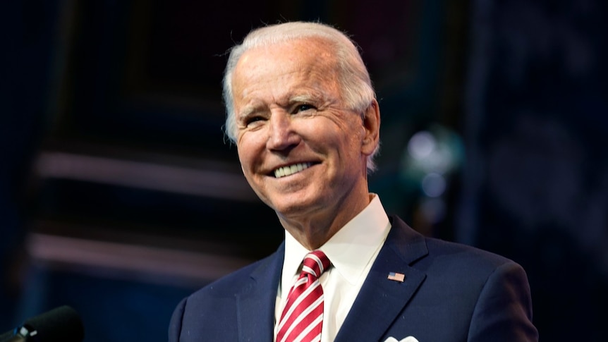 President-elect Joe Biden smiles at the camera