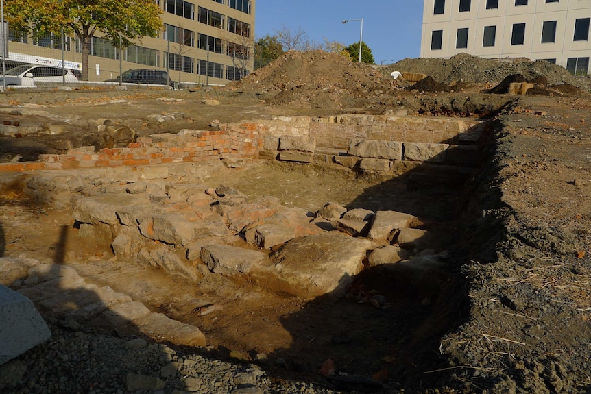 Archaeological dig at Hobart's Salamanca Place
