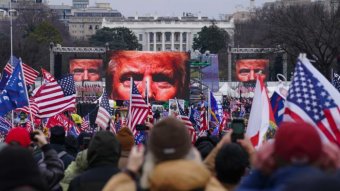 Trump supporters attend a rally in front of the White House
