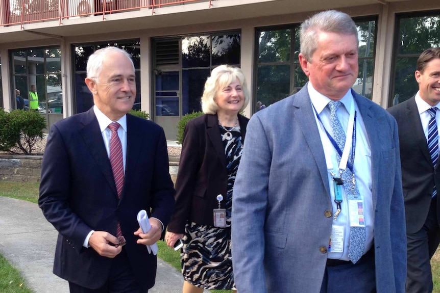 Prime Minister Malcolm Turnbull at the Mersey hospital