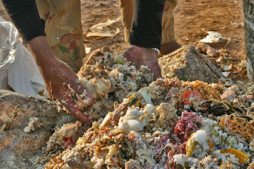 A pile of scraps at a Cambodian rubbish dump