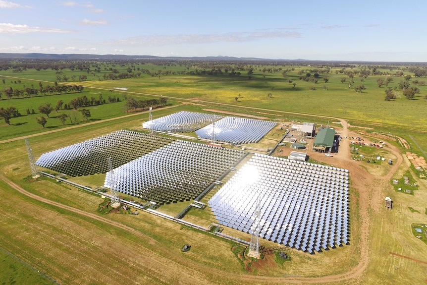 Aerial photo of solar panels