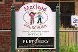 The sign outside the Macleod Preschool.