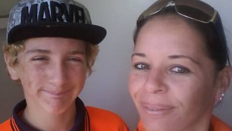Tyrone Unsworth and mother Amanda take a selfie