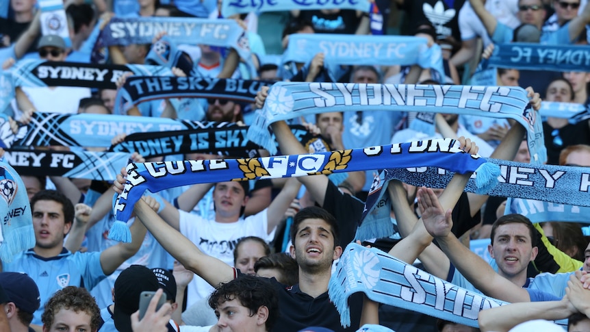 Sydney FC fans at match against Wellington Phoenix at the SFS in March 2016.