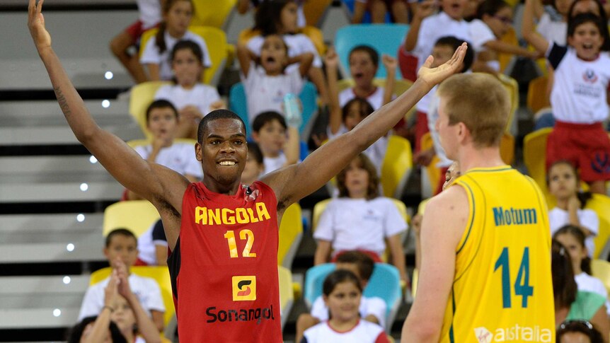 Angola celebrates win over Boomers