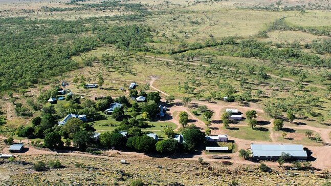 Aerial shot of Fossil Downs cattle station in the Kimberley WA