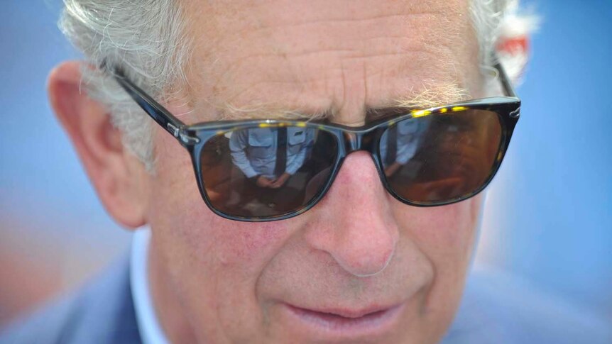 Prince Charles wears sunglasses