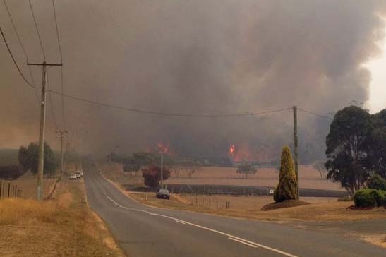 Fire burning south of Wynyard Tasmania