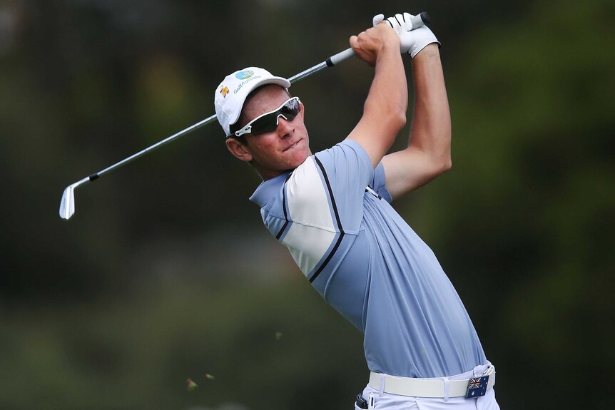 Lucas Herbert hits out on day two of the Australian Masters