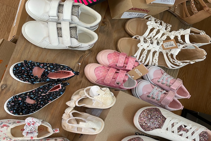 Assortment of girls' shoes