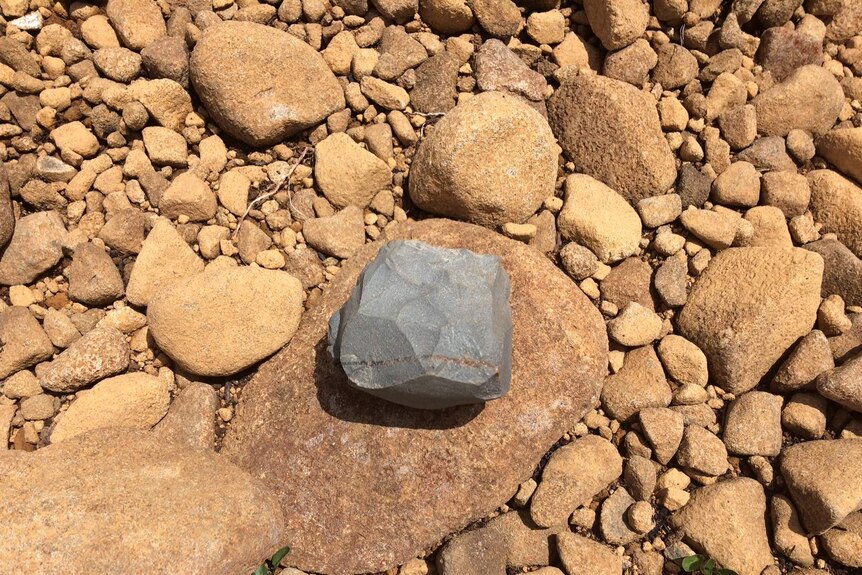 The stone that is believed to be an Aboriginal artefact