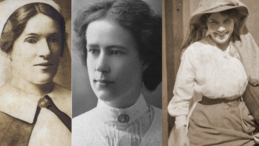 Queenslanders Sister Annie Cuskelly, Doctor Eleanor Bourne and Annie Grant.