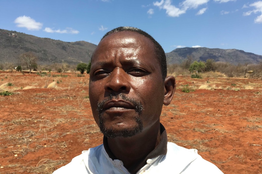 Kenyan farmer Hezron Nzumu