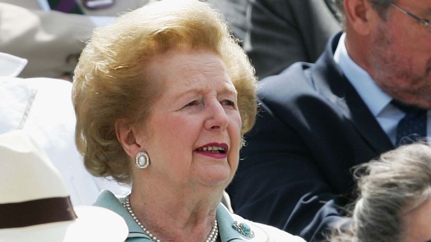 Former British Prime Minister Baroness Margaret Thatcher