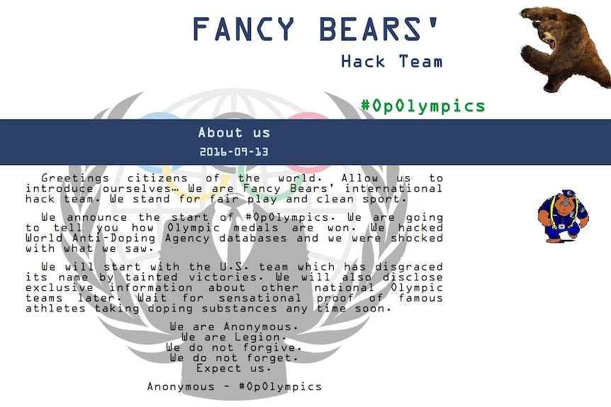 A screenshot of the homepage of the fancybear.net website.