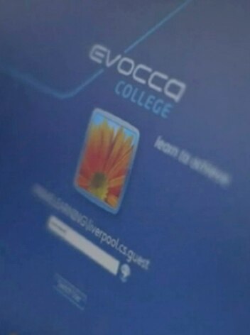 Evocca College log-in screen