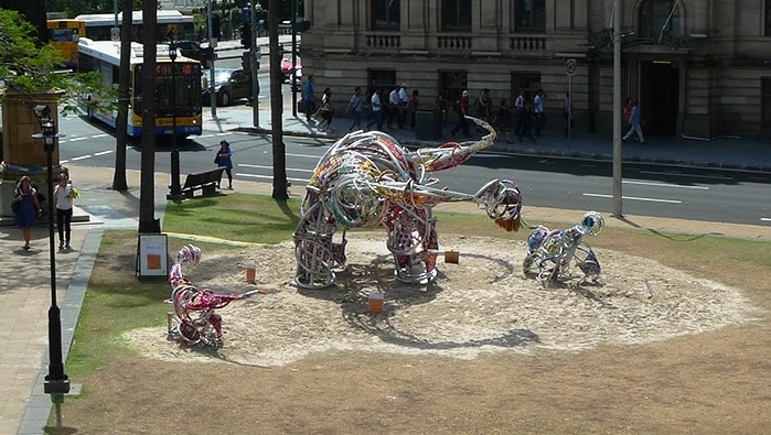'Knot-a-saurus' dinosaur statues from the 2014 Brisbane G20 summit.