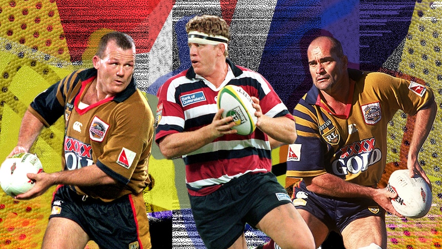Three players are super-imposed over a retro background. 
