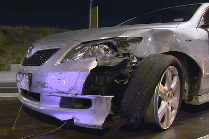 A crash on the Western Ring Road at Keilor Park