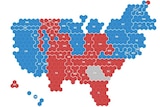 This map shows state by state results in the US presidential election as of November 12, 2020.