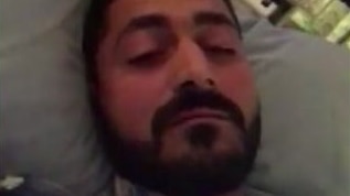 The man recorded the video from his hospital bed.