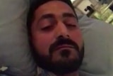 The man recorded the video from his hospital bed.