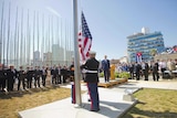 US Marines raise the US flag over the newly reopened embassy in Havana, Cuba