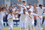 England players celebrate victory in first Ashes Test