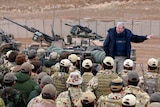 Kevin Rudd talks to Australian soldiers in Afghanistan in 2008.