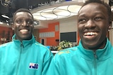 Australian middle distance runners Joseph Deng and Peter Bol on the News Breakfast couch