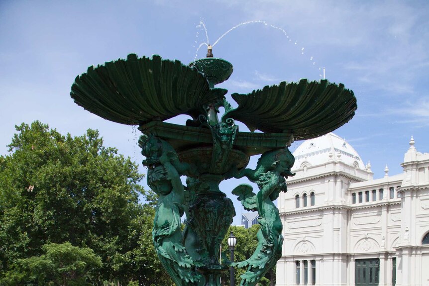 A bronze fountain