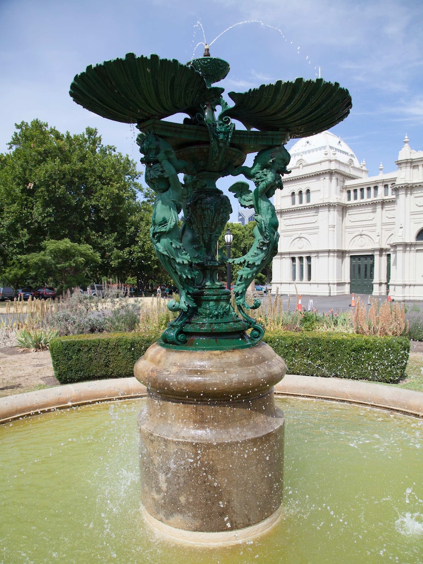 A bronze fountain