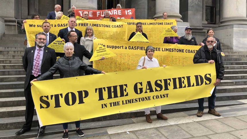 Fracking protest outside SA Parliament House