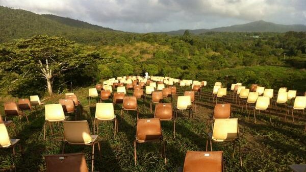 Chairs are set up in north Queensland ready for viewing of a total solar eclipse.
