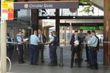 Police create an exclusion zone at Circular Quay in Sydney