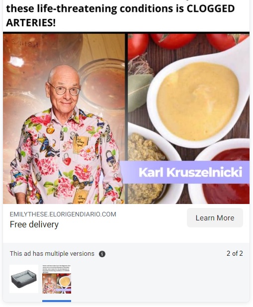 A fraudulent ad featuring Dr Karl