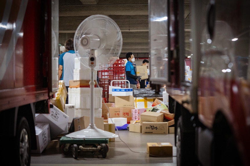 A warehouse full of boxes.