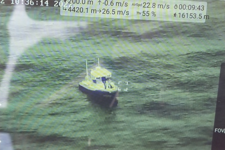CCTV vision of a boat on the water 