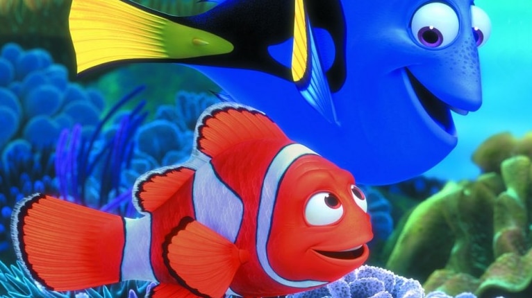 Finding Nemo characters Dory and Marlin, played by Albert Brooks and Ellen Degeneres.