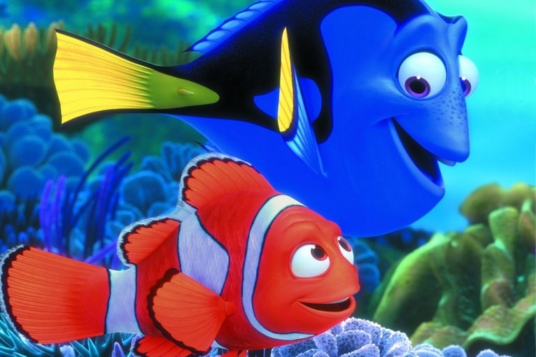 Finding Nemo characters Dory and Marlin, played by Albert Brooks and Ellen Degeneres.