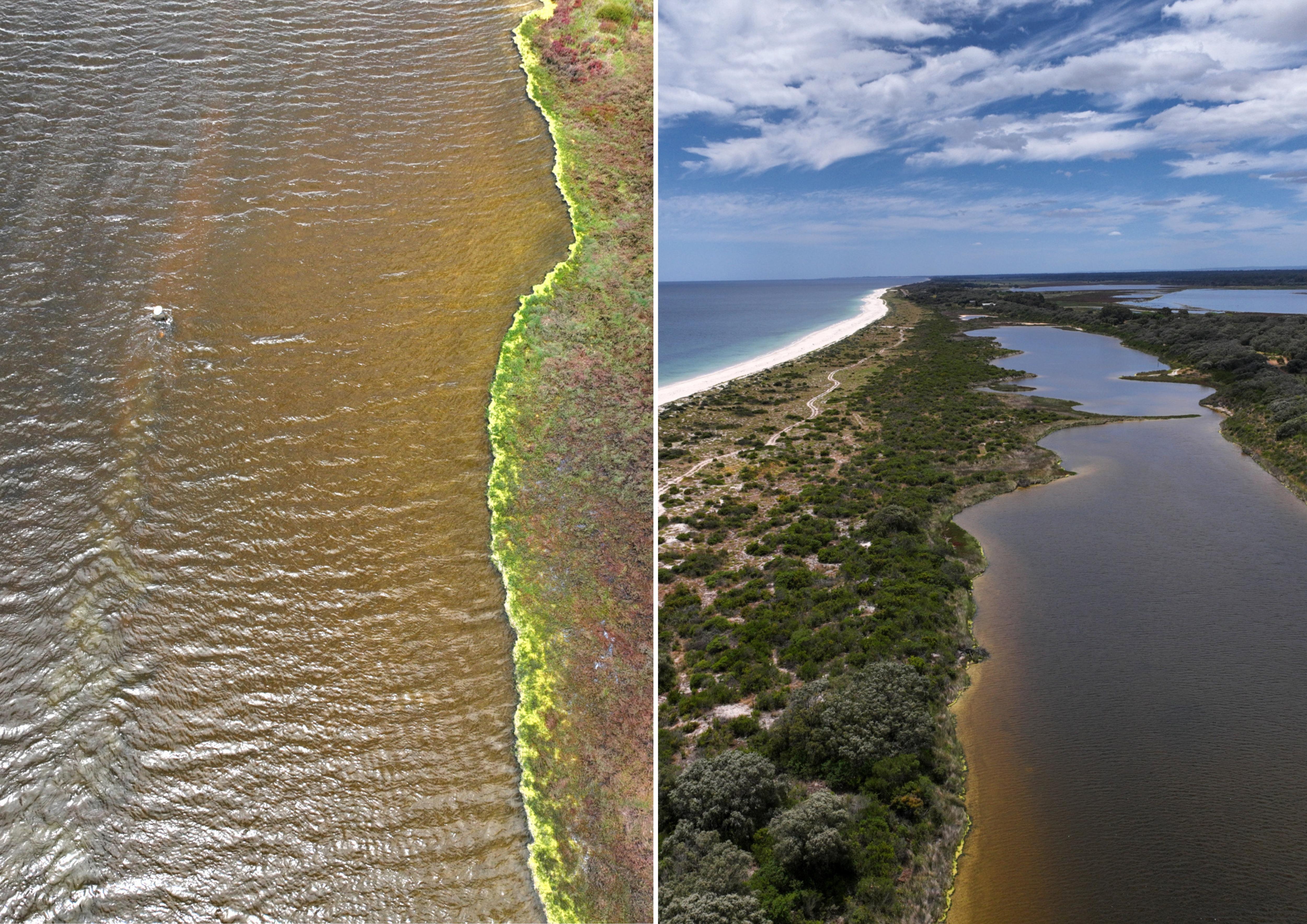 A composite of drone shots of the Deadwater