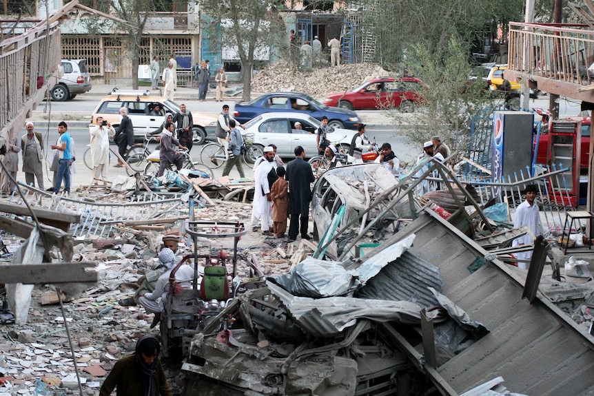 Scene of truck bomb