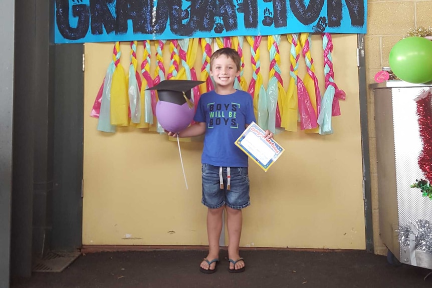 Kristy Sprague's son Hudson at his preschool graduation.