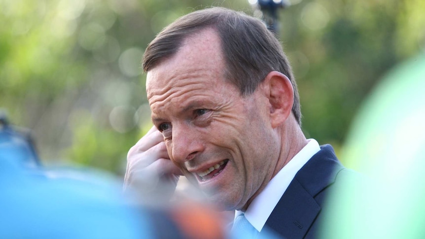 Tony Abbott outside the Freshwater Surf Life Saving Club