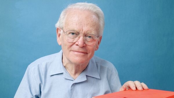 Dr David Warren with the first prototype of the black box